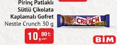 NESTLE CRUNCH PİRİNÇ PATLAKLI SÜTLÜ ÇİKOLATA KAPLAMALI GOFRET 30 G